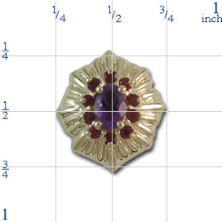 AC45 14K AMETHYST ROUND RUBY S/BACK SLIDE 